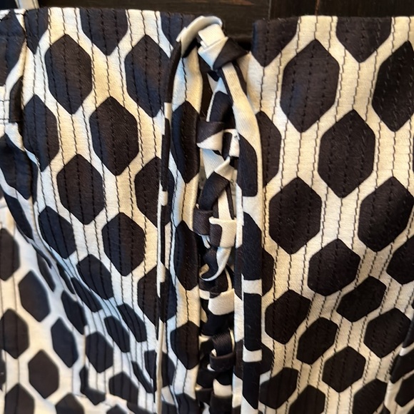 DIANEvonFURSTENBERG  Avalon Corset Top Jungle Diamond Black - Size 4 - Picture 5 of 9